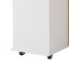 Kitchen Island Cart with 2 Door Cabinet and Three Drawers,43.31 Inch Width with Spice Rack,Towel Rack - White