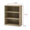 3-Shelf Bookcase with Adjustable Shelves - Rustic Oak