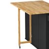 Kitchen Island Cart with 2 Door Cabinet and Three Drawers,43.31 Inch Width with Spice Rack,Towel Rack - Black