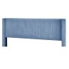 Queen Size Corduroy Platform Bed with Metal Legs - Blue