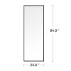 Wall-Mounted Alloy Frame Full Length Mirror, Black - as Pic