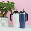 30oz 20oz Handle Vacuum Thermal Mug Beer Cup Travel Car Thermo Mug Portable Flask Coffee Stainless Steel Cups With Lid And Straw - 890ml - Green