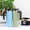 30oz 20oz Handle Vacuum Thermal Mug Beer Cup Travel Car Thermo Mug Portable Flask Coffee Stainless Steel Cups With Lid And Straw - 890ml - Nordic Powd