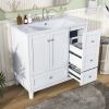 36 Inch Modern Bathroom Vanity with USB Charging, Two Doors and Three Drawers Bathroom Storage Vanity Cabinet, Small Bathroom Vanity cabinet with sing