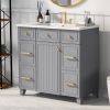 36" Bathroom Vanity Cabinet with Sink Top Combo Set, Grey, Single Sink, Shaker Cabinet with Soft Closing Door and Drawer - as Pic