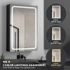 30x30 inch LED Bathroom Medicine Cabinet Surface Mount Double Door Lighted Medicine Cabinet, Medicine Cabinets for Bathroom with Mirror Defogging, Dim