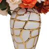 Regal White and Gold Ceramic Decorative Ginger Jar - as Pic