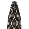 Elegant Black Ceramic Vase with Gold Accents - Timeless Home Decor - as Pic