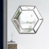 20" x 18" Hexagon Wall Mirror with Contemporary Glass Design, Home Decor Accent Mirror for Living Room, Entryway, Bedroom - as Pic