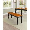 Kitchen Farmhouse Solid Wood Dining Bench - Oak and Black