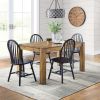 Autumn Lane Windsor Solid Wood Dining Chairs, Set of 2 - Black