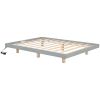 Full Size Floating Bed with LED Lights Underneath,Modern Full Size Low Profile Platform Bed with LED Lights,Grey - as Pic