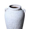 Artisan Ceramic Grey Stone Vase 7"D x 10.5"H - Country Charm for Your Home - as Pic