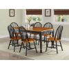 Autumn Lane Windsor Solid Wood Dining Chairs, Set of 2 - Black and Oak