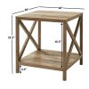 Farmhouse Square Side Table End Table with Storage Drawer Bedroom Nightstand - Rustic Weathered Oak