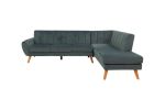 Contemporary 2-Pcs Sectional Set Living Room Furniture Dark Gray Velvet Couch Left Facing Sofa, Right Facing Chaise Plush Cushion - as Pic