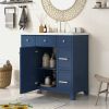 36" Bathroom Vanity Cabinet with Sink Top Combo Set, Navy Blue, Single Sink, Shaker Cabinet with Soft Closing Door and Drawer - as Pic