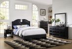 Black Faux Leather Unique Design Headboard 1pc Queen Size Bed Bedroom Furniture Nailhead Upholstered Modern Bedframe - as Pic