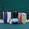 30oz 20oz Handle Vacuum Thermal Mug Beer Cup Travel Car Thermo Mug Portable Flask Coffee Stainless Steel Cups With Lid And Straw - 890ml - Green