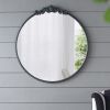 30" x 32" Classic Design Mirror with Round Shape and Baroque Inspired Frame for Bathroom, Entryway Console Lean Against Wall - as Pic