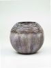 Art Decorated Gray Glass Vase for Flowers | Painted Art Glass Round Vase | Interior Design Home Room Decor | Table vase 6 inch - Gray - 180