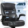 Air Lumbar Bonded Leather Manager Office Chair - Gray