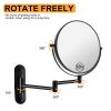 8 Inch Wall Mounted Makeup Vanity Mirror, Double Sided 1x/10x Magnifying Mirror, 360¬∞ Swivel with Extension Arm Bathroom Mirror - Black