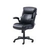 Air Lumbar Bonded Leather Manager Office Chair - Black