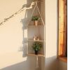 1pc,Boho Triangle Shelves Wall Decor - Plant Hanger, Candle Holder, and Home Decor for Living Room and Bedroom - A