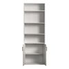 Traditional 5 Shelf Bookcase with Doors - White