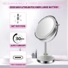 3 Colors Dimmable LED Lighting, 1X/10X Double Sided Magnifying Cosmetic Mirror with Touch Control and T-C Port, 360¬∞Rotation Rechargeable Vanity Mirr