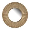 14" Gold Beaded Sunburst Mirror, Round Accent Wall Mirror for Living Room, Entryway, Bathroom, Office, Foyer - as Pic