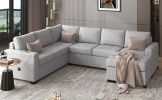 U_Style Modular Combination Sofa with Ottoman L-shaped Corner Combination, USB and Type-C Interfaces, Suitable for Living Rooms, Offices, and Spacious