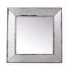 18" x 18" Distressed Silver Square Accent Mirror, Traditional Style Framed Wall Mirror for Living Room, Entryway, Office, Bedroom, Hallway - as Pic