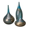 Blue and Bronze Decorative Glass Vases 3-piece set - as Pic