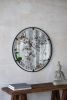 D31.5x0.5" Theodor Mirror with industrial design Round Mirror with Metal Frame for Wall Decor & Entryway Console Lean Against Wall - as Pic