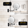 8 Inch Wall-Mounted Makeup Mirror, Double Sided 1x/10x Magnifying Makeup Mirror, 3 Colour Lights Touch Screen Dimmable Bathroom Mirror, 360¬∞ Swivel V