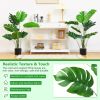 4 Feet Artificial Monstera Deliciosa Tree with 10 Leaves of Different Sizes - Green, Black