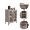 Future Bar Cabinet, Six Built-in Wine Rack, One Open Drawer, One Open Shelf, Carbon Espresso - Light Gray