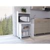 Rockford Kitchen Cart, Open Shelf, Double Door Cabinet, Two Interior Shelves - White