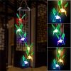 LED Colorful Solar Power Wind Chime Crystal Hummingbird Butterfly Waterproof Outdoor Windchime Solar Light for Garden outdoor - 04 - China