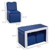 Kids 2-in-1 Sofa Sets-Blue - as picture