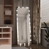 Hollywood Full Length Mirror with Lights Full Body Vanity Mirror with 3 Color Modes Lighted Standing Floor Mirror for Dressing Room Bedroom Wall Mount