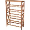 25-Bottle Freestanding Wine Rack Bottle Holder with Tabletop - Brown