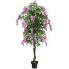 6-Feet Artificial Wisteria Silk Indoor-Outdoor Tree  - as show