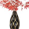 Elegant Black Ceramic Vase with Gold Accents - Timeless Home Decor - as Pic