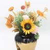 Regal Black Gilded Ginger Jar with Removable Lid - as Pic