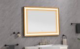 48*36 LED Lighted Bathroom Wall Mounted Mirror with High Lumen+Anti-Fog Separately Control - Matte Black