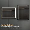 28'*36' LED Lighted Bathroom Wall Mounted Mirror with High Lumen+Anti-Fog Separately Control+Dimmer Function - White