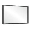 36x24inch Black Rectangular Bathroom Mirror Square Angle Metal Frame Wall Mounted Hanging Plates Wall Mount Mirror For Bathroom(Horizontal & Vertical)